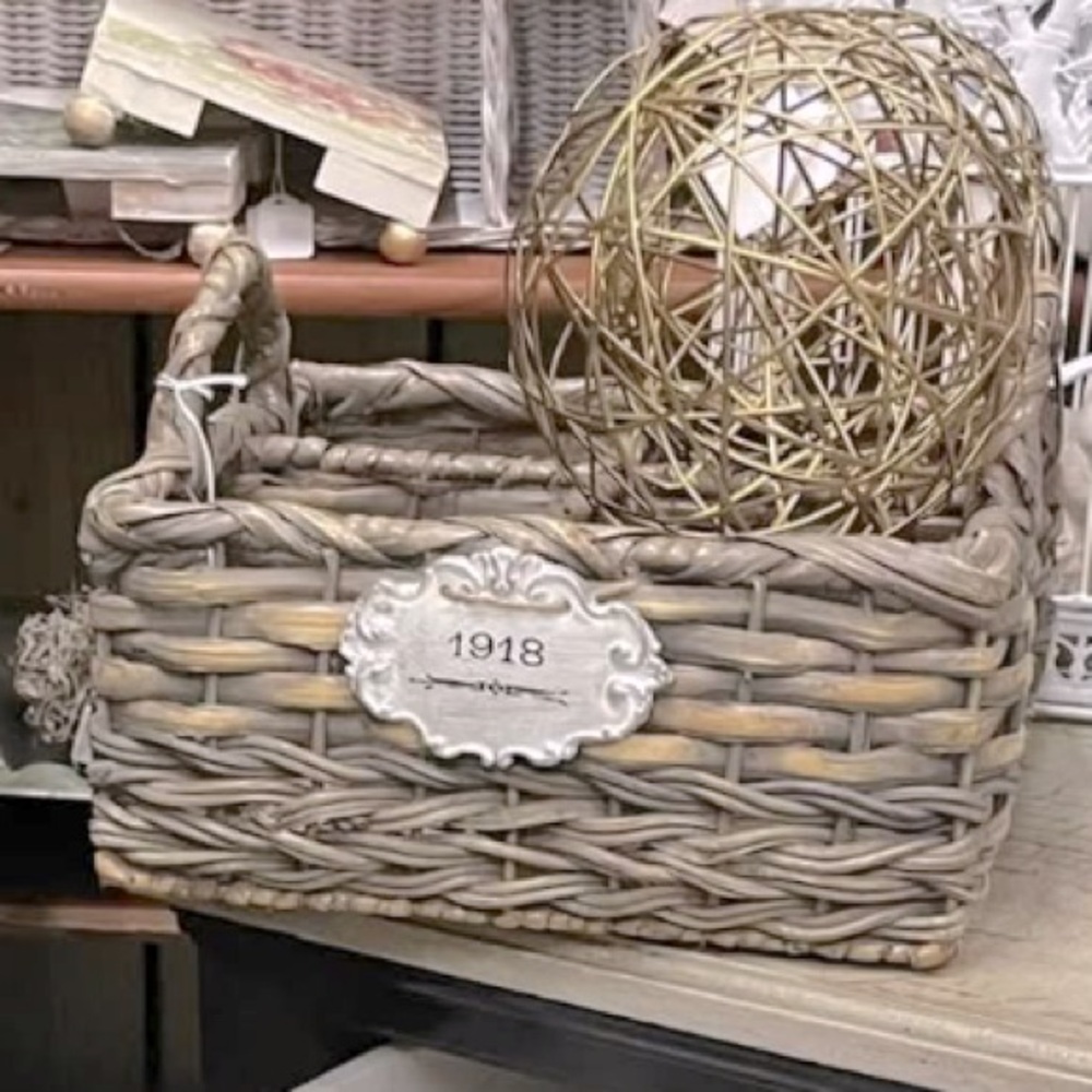 Grey Basket with Emblem